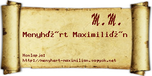 Menyhért Maximilián névjegykártya